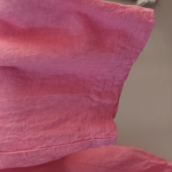 JONES NEW YORK 2X Pink Plus Size Pull On Chambray Linen Capri Pants - Picture 7 of 11